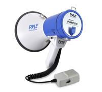 Pyle Haut-Parleur Mégaphone Portable PA Bullhorn, Mégaphone Porte-Voix avec Sirène Intégrée, 50W avec Contrôle de Volume Ajustable, Portée de 1100mètres, Idéal pour Sports, Exercices de Sécurité