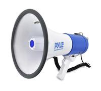 Pyle Haut-Parleur Mégaphone Portable PA Bullhorn, Mégaphone Porte-Voix avec Sirène Intégrée, 50W avec Contrôle de Volume Ajustable, Portée de 1100mètres, Idéal pour Sports, Exercices de Sécurité