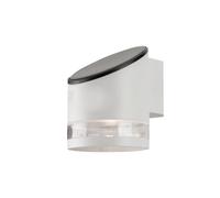 1 pz 1W LED Solar Wall Lamp SMD White Body IP44 3000K