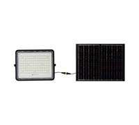 1 pz 20W LED Solar Floodlight 6400K Replaceable Battery 3m Wire Black Body