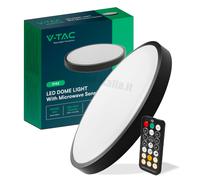 V-TAC Lampes dômes LED - Lampes dômes rondes - Détecteur - IP44 - Noir - 36 Watts - 3820 Lumens - 4000K