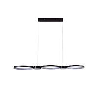 Lampe suspendue de salle à manger, lampe suspendue à anneaux LED, lampe design noire L 97,4 cm