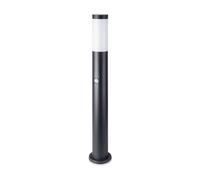 1 pz E27 Bollard Lamp 80cm with PIR Sensor Stainless Steel Body Black IP44