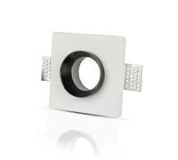 1 pz GU10 Fitting Gypsum White Recessed Light with Black Metal Square