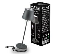 1 pz LED 2W Table Lamp (4400mA Battery) Wireless Charging 3000K IP54 Dimmable Gr