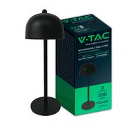 V-TAC Lampes de table rechargeables noires - IP20 - 3W - 200 Lumens - 3IN1 - Model No : - VT-1052-B