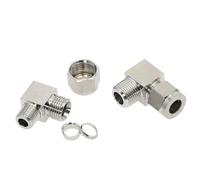 1 raccord de tuyau de 6 8 10 12 mm OD vers 1/8", 1/4", 3/8" 1/2" filetage mâle coudé à double virole (12 mm, 1/8")