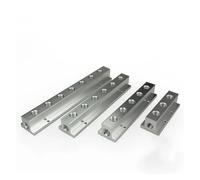 1 raccord pneumatique de type T de 6,35 mm, raccord pneumatique, connecteur rapide, répartiteur, bloc en aluminium pour compresseur d'air (3 voies, 5 ports)