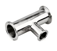 1 raccord réducteur à trois brides en acier inoxydable 304, diamètre extérieur 19-76 mm x 1,5-3 pouces, raccord sanitaire for brassage maison, vin et produits laitiers(76 to 63mm)