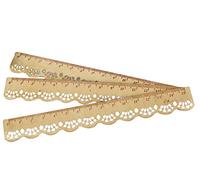 1 Règle rétro en bois en dentelle 15 cm pour étudiants