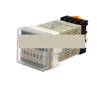 1) Relais temporisé numérique 12VDC 24VDC 220V 380V 0,01s-9999h Affichage LED Panneau 8 broches installé DH48S-2Z DPDT avec prise(24VDC)