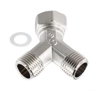 1 répartiteur de robinet double en cuivre pour lave-vaisselle et machine à laver, connecteur 12 Y, compatible avec tuyaux 1/2