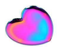 1 repose-cuillère pour comptoir de cuisine, plaque de cuisson, support en acier inoxydable pour spatule, louche, pince, motif cœur arc-en-ciel, passe au lave-vaisselle, rangement pour ustensiles de