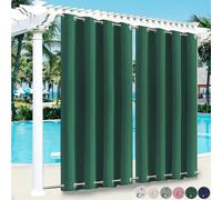 1 rideau d'extérieur avec œillets en haut et en bas Rideaux opaques Rideaux étanches au vent Rideau occultant pour terrasse Balcon Jardin Cour, 132x274cm/W*H, Vert