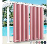 1 rideau d'extérieur avec oeillets en haut et en bas Rideaux opaques Rideaux étanches au vent Rideau occultant pour terrasse balcon jardin cour, 132x274cm/W*H, Rose