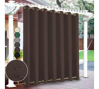 1 rideau d'extérieur brun résistant aux intempéries, étanche à l'eau, avec œillets en haut et en bas Rideaux d'extérieur opaques Rideaux pour balcon terrasse jardin patio, 254x213cm