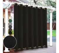 1 rideau noir d'extérieur résistant aux intempéries, étanche à l'eau, avec œillets en haut et en bas Rideaux d'extérieur opaques Rideaux pour balcon terrasse jardin patio, 254x213cm