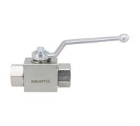 1 robinet à boisseau sphérique hydraulique haute pression, 2 voies en acier au carbone pour NPT femelle pour gaz, huile, eau, pression de fonctionnement 500 bar (7250 psi), design flotteur pour (pour