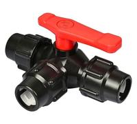 1 robinet à tournant sphérique à 3 voies, vanne en plastique de type T à connexion rapide de 1/2" à 1,5" for l'irrigation des terres agricoles(Black,1in)