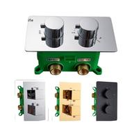 1 robinet mitigeur de douche encastré, chromé, double poignée, thermostatique, à température constante(1)