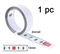 1 Rolls Carbon Steel Tape Measure Self-Adhesive Metric Ruler 2 M,13 Mm Width,Tape Measure,For Measuring Workbenches,Table,Machine,Tabs (Middle To Sides)