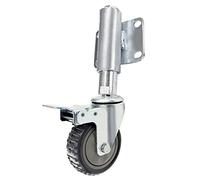 1 roue de portail à ressort de 100 mm x 1, roulettes pivotantes industrielles robustes, roulette de rechange silencieuse en nylon résistant à l'usure, amortisseur, hauteur réglable 30 mm, po