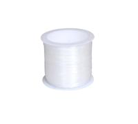1 Rouleau 0.8 mm Élastique Extensible Fil Élastique pour Bracelet Perle 50m Fil pour Bracelet Resistant Cordon Elastique pour Faire des Bracelets (Blanc)