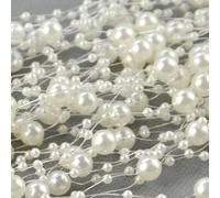 1 rouleau/197 pouces/500 cm Chaîne à perles de ciel étoilé 8+3, chaîne à perles de faux perles, décoration de bouquet de mariage, accessoires de bijouterie DIY, fournitures de bijouterie artisanale, a