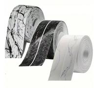 1 rouleau/3,2 m de ruban décoratif d'étanchéité anti-moisissure pour la cuisine, la salle de bain, les toilettes, l'évier, les coins de mur, étanche, ruban anti-huile pour cuisinière Blanc,noir,Noir 4