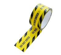 1/rouleau 48mm x 25m bandes d'avertissement jaune noir attention garder hors signe barrière rappel de sécurité autocollant for entrepôt usine école pour le marquage au sol/sécurité(DO NOT ENTER)