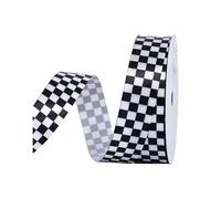 1 Rouleau (9M) De Ruban À Carreaux Noir Et Blanc, Matériel De Sangle De Bricolage, Ruban Cadeau Décoratif