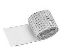 1 rouleau autocollant en forme de boule disco - Carreaux de mosaïque - Miroir carré en verre - Pour décoration de loisirs créatifs - Carreaux de miroir pour fête (argenté)