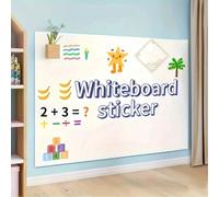1 rouleau - Autocollant mural tableau blanc souple auto-adhésif, livré avec 1 marqueur à base d'eau - 17,7 pouces de large, matériau PVC, convient pour la salle de classe, le tableau de messages à la 