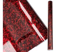 1 Rouleau Covering Carbone de Voiture Covering Carbone Forgé Autocollant Rouge Brillant en Fibre de Carbone Forgée pour La Décoration de Voiture/Moto/Vélo(Rouge Brillant, 30 X 150cm)