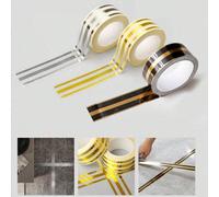 1 rouleau d'autocollant de couture de carrelage céramique doré, autocollant de carrelage autoadhésif, bande de joint de mur, autocollant de joint de beauté de carrelage de sol, décalcomanies décorativ