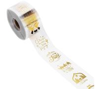 1 rouleau d'autocollants de Noël, 500 pièces, feuille d'or, scène de la Nativité, autocollants vacances, vacances 'hiver, étiquette adhésive ronde pour enveloppes, invitations, cartes, cadeaux