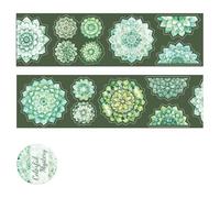 1 rouleau d'autocollants en forme de fleur - En PET - Esthétique - Imperméable - Décoratif - Pour scrapbooking, journal, carte - Large bande en PET