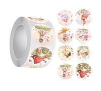 1 rouleau d'autocollants imperméables en PVC pour journaux, ordinateurs portables, accessoires scolaires, motif champignons, fleurs