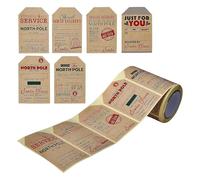 1 rouleau d'autocollants imperméables pour décoration de Noël, faciles à décoller et à coller pour journaux, ordinateurs portables, accessoires scolaires, décorations cadeaux