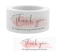 1 rouleau d'autocollants « Thank You » pour petites entreprises, détaillants, magasins et emballages cadeaux