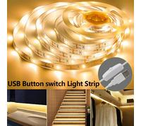 1 rouleau de 1 mètre, 2 rouleaux de 10 mètres, Bandes lumineuses LED blanches/blanc chaud avec bouton interrupteur, Bandes lumineuses flexibles USB pour la décoration de la maison, Convient pour l'écl