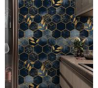 1 rouleau de 1m/3m/5m Papier peint géométrique rétro à motif hexagonal en nid d'abeille, style art moderne pour la décoration murale. Papier contact amovible et auto-adhésif, papier peint vinyle pour