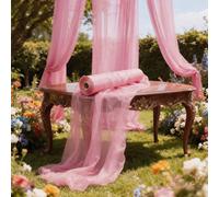 1 rouleau de 50m de tissu de mousseline rose romantique et à la mode, convient pour la décoration de mariage, l'arche, le chemin de table/plafond et la décoration de dossier, la Saint-Valentin, Noël e