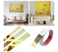 1 rouleau de bande décorative adhésive en acier inoxydable, autocollant mural en acier inoxydable plat décoratif, bande décorative murale et de plafond autocollante pour décor de salon 2cm*5m,1 cm * 5