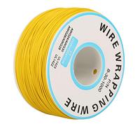 1 rouleau de câble électrique en silicone 30 AWG - 200 m - Fil de cuivre unique - Diamètre du noyau : 0,25 mm - Jaune