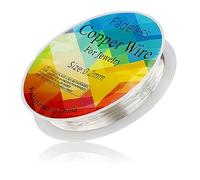 1 rouleau de fil de cuivre de 0,2 mm x 25 m pour bijouterie, fil de cuivre résistant au ternissement pour loisirs créatifs et création de bijoux (argent)