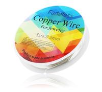 1 rouleau de fil de cuivre résistant au ternissement - 0,2 mm x 25 m - Pour bricolage et fabrication de bijoux - Argenté