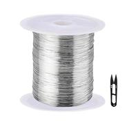 1 rouleau de fil en acier inoxydable 304 - Fil argenté - Pour bricolage - 100 m x 0,3 mm - Fil de bricolage flexible en acier inoxydable - Avec bobine - Pour la fabrication de bijoux, le bricolage