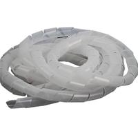 1 Rouleau de Gaine spiralée en Silicone Noir/Blanc, d'enroulement câble 3 à 30 mm, for la Protection et l'organisation des câbles(White,8mm)