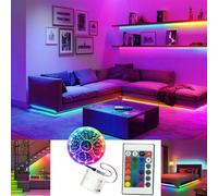 1 rouleau de lumière de bande LED 3535RGB avec températures multicolores 5V avec boîte de batterie pour chambre à coucher, cuisine, salon, salle de bain, fête, armoire, longueurs disponibles : 1 m/3,2